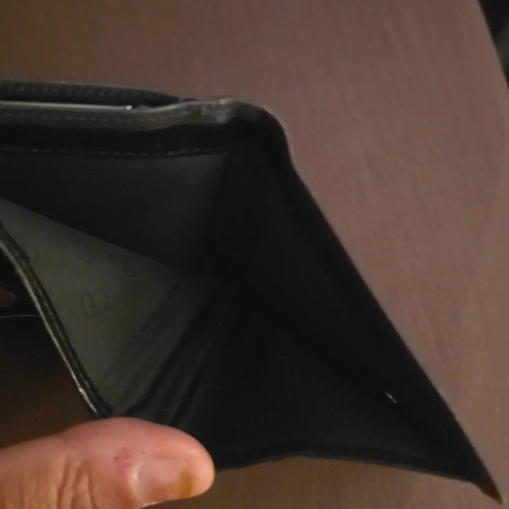 Black Leather Women's Wallet with Gold Accent